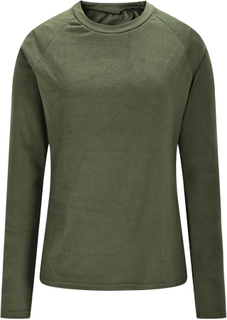 Bluza verde termica, pe corp, cu maneci lungi, pulover pentru femei, XL [3]