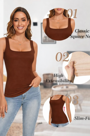 Bluza termica, pe corp, fara maneci , Maro L [1]