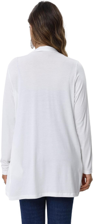Bluza subtire cu maneci lungi, cardigan pentru femei, Alb M [5]