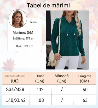 Bluza tricotata larga cu maneci lungi, pulover pentru femei, albastra XL [1]