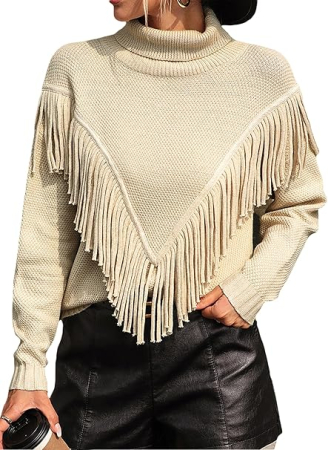 Bluze dama - Bluza tricotata lejera cu maneci lungi, pulover pentru femei, Crem XL