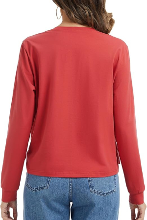 Bluza rosie lejera cu maneci lungi, cardigan de alaptare pentru femei, L [4]