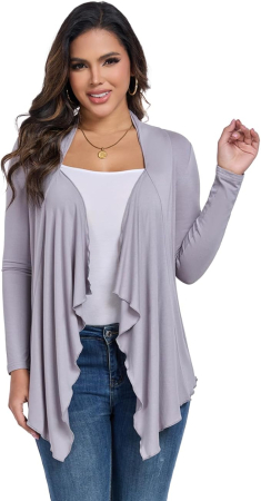 Bluze dama - Cardigan pentru femei, moale, respirabil, gri S