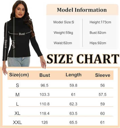 Bluza captusita, pe corp, cu maneci lungi, pulover pentru femei, bleu L [5]