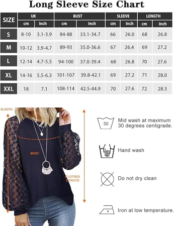 Bluza albastra casual, larga, cu maneci lungi semitransparente, albastra S [5]