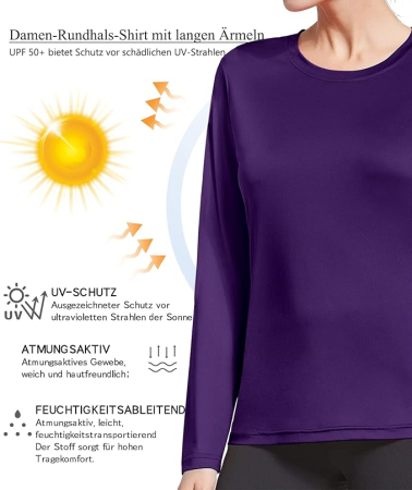 Bluze sport, cu maneca lunga, pe corp, negru/violet/albastru închis, 2XL, set 3 buc [3]