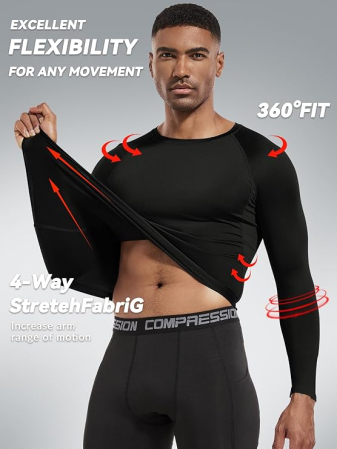 Bluze sport, cu maneca lunga, pe corp, pentru femei si barbati negru/alb, XL, set 3 buc [1]