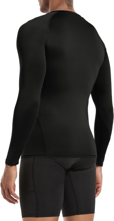 Bluze sport, cu maneca lunga, pe corp, pentru femei si barbati negru/alb, XL, set 3 buc [2]