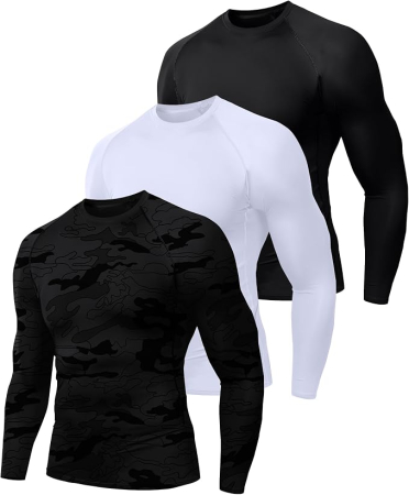 Bluze dama - Bluze sport, cu maneca lunga, pe corp, pentru femei si barbati negru/alb, XL, set 3 buc