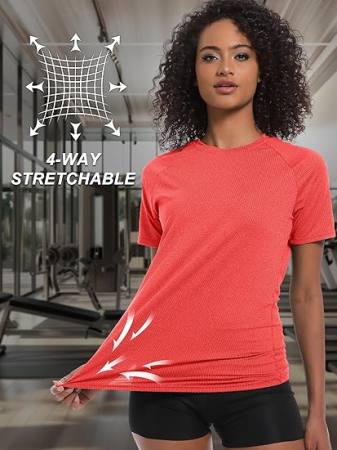 Tricouri sport respirabile, pe corp, gri/rosu/roz, 2XL, set 3 buc [2]