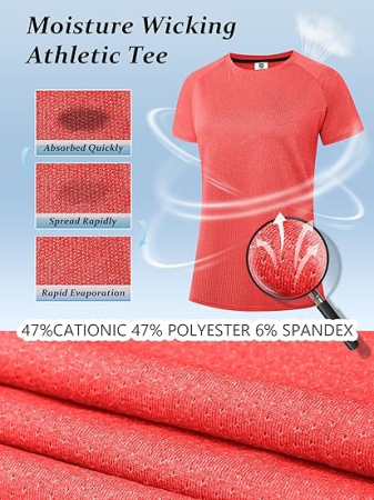 Tricouri sport respirabile, pe corp, gri/rosu/roz, XL, set 3 buc [5]