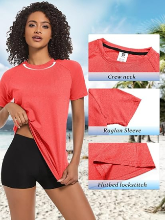 Tricouri sport respirabile, pe corp, gri/rosu/roz, 2XL, set 3 buc [4]