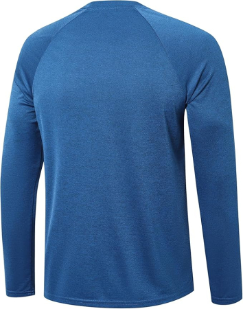 Bluze sport respirabile pentru barbati, pe corp, protectie UV, 2XL set 4 culori albastru/albastru inchis/gri/negru [3]