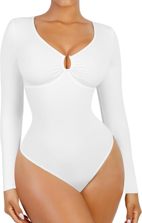 Bluze dama - Body modelator corporal pentru femei, Alb 2XL