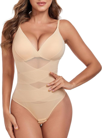 Tricouri dama - Body modelator corporal pentru femei, crem , 2XL