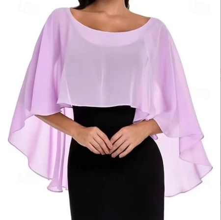 Bolero purpuriu de seara elegant, din sifon, voal usor, marime universala [1]