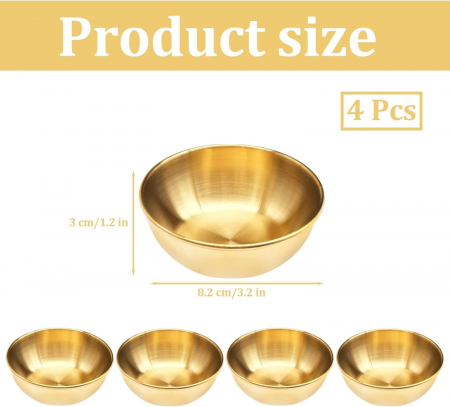Boluri rotunde mici din oțel inoxidabil auriu, 4 bucati 8.2 cm [2]