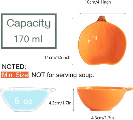 Boluri ceramice portocalii pentru cremă brulee de 170 ml, set 6 bucati [3]
