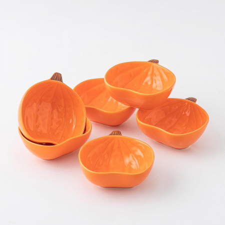 Boluri ceramice portocalii pentru cremă brulee de 170 ml, set 6 bucati [7]