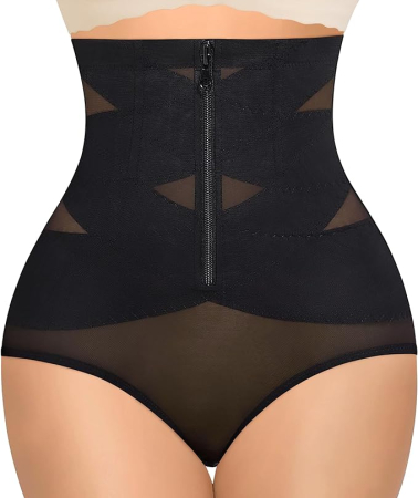 PANTALONI - Boxeri negri modelatori cu talie înaltă pentru femei – Control al abdomenului, S