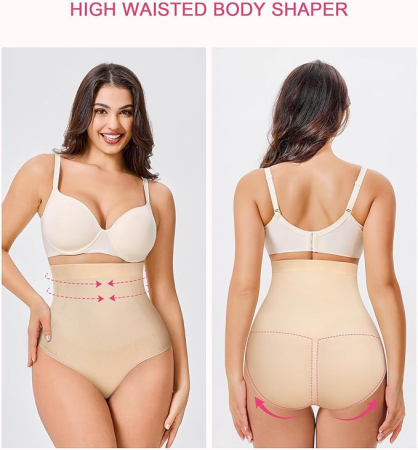 Boxeri crem modelatori cu talie înaltă pentru femei – Control al abdomenului, M [4]