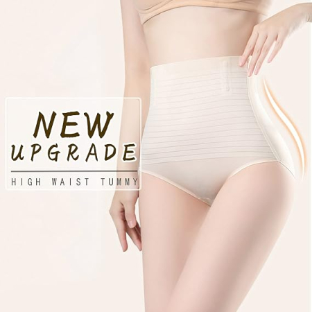 Boxeri albi modelatori cu talie înaltă pentru femei – Control al abdomenului, L [6]
