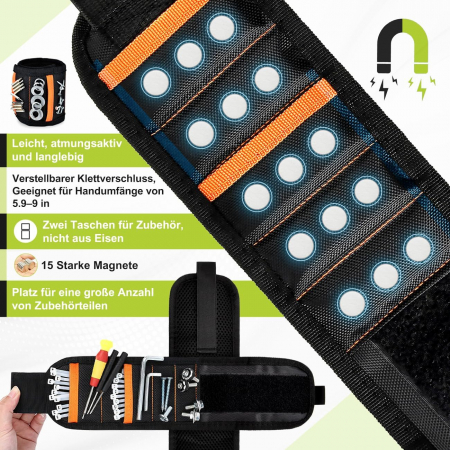 Bratara magnetica cu LED pentru meseriasi, uz casnic, constructori [2]