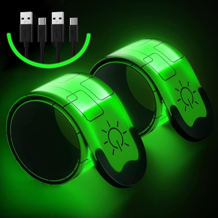 Accesorii scule auto - Brățari LED reîncărcabile îmbunătățite, 3 moduri de lumină, 2 buc, alergare de noapte