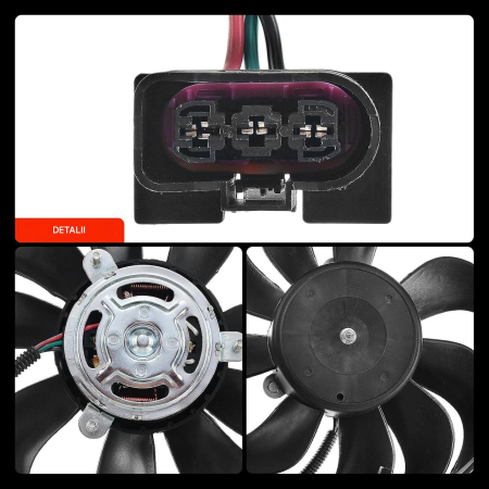 Electroventilator Radiator 290 mm, 12V, 220/60W, 3 Pini, Audi VW Seat Skoda, 1C0959455C [7]