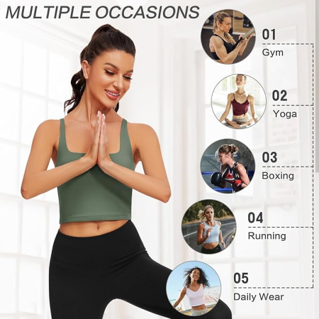 Bustiera sport fara armaturi, sutien elastic cu push-up, negru M [4]