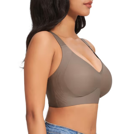 Sutien fara cusaturi elastic pentru compresie corporala, maro L [1]