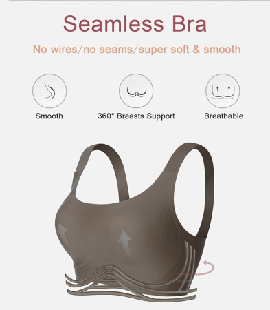 Bustiera sport fara cusaturi, sutien elastic pentru compresie corporala, maro XL [6]