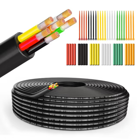 Cabluri electrice si conductori - Cablu electric 14awg, 6 x 2 mm², 6-Core Wire cupru cositorit, PVC, multicolor, 5/12/24V – 30ft/9.14m