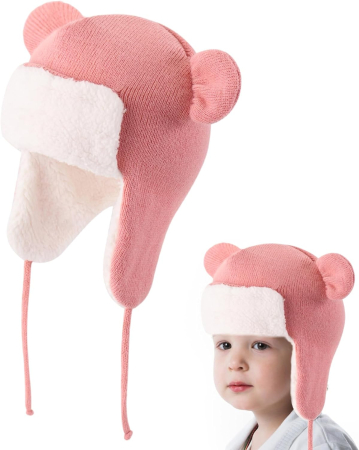 Sepci si caciuli copii - Căciuliță pentru bebelusi, cu urechi și căptușeală din fleece