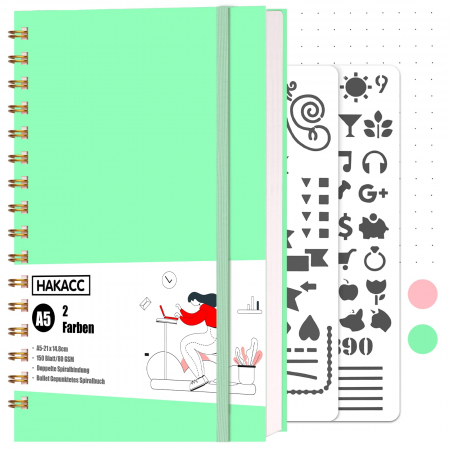 ACCESORII BIROU - Caiet pentru creatie A5, cu spirala, sabloane pentru desen cu 300 pagini