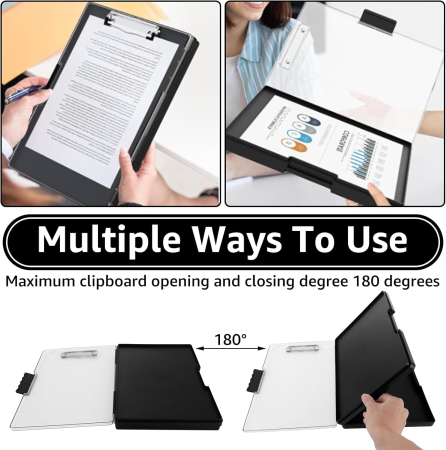 Clipboard A4 negru cu compartiment de depozitare foi [4]