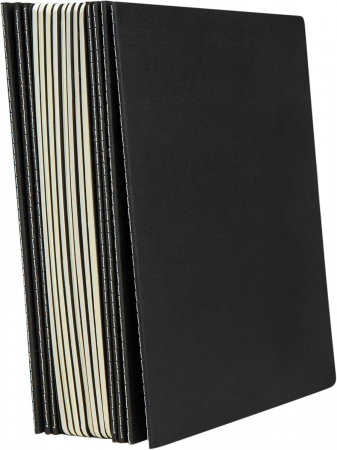 Caiete A4 neliniate, 30 foi, 60 pagini, coperte negre, pentru schite, cursuri, pachet 12 bucati [2]