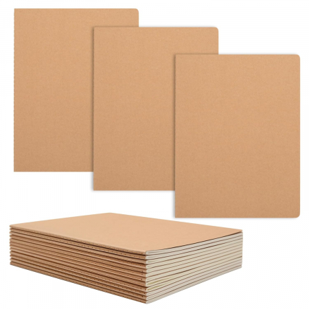 ACCESORII BIROU - Caiete B5 neliniate, 30 foi, 60 pagini, coperte crem, pentru schite, cursuri, pachet 15 bucati