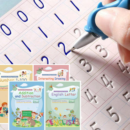 Caiete reutilizabile pentru copii cu pixuri cu cerneală magică set 4 bucati Franceza [1]