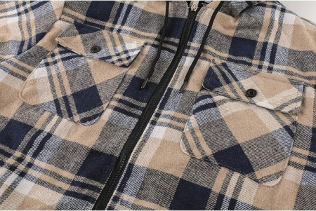 Geacă Bărbați SwissWell din Flanel în Carouri, Căptușeală Pluș, Fermoar, 4 Buzunare, XL [2]