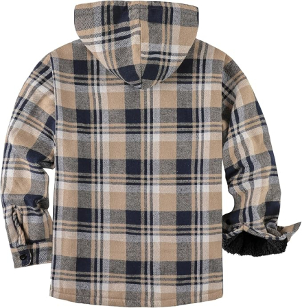Geacă Bărbați SwissWell din Flanel în Carouri, Căptușeală Pluș, Fermoar, 4 Buzunare, XL [1]