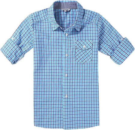 Camasi copii - Cămașă albastra cu mânecă lunga pentru baieti 3-4 ani