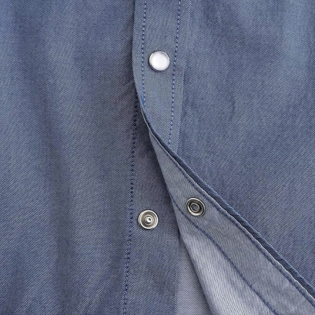 Camasa Albastru inchis din denim, lejera, cu maneca scurta pentru barbati L [3]
