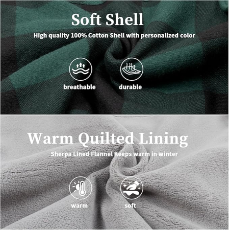 Camasa verde captusita, tip jacheta, in carouri, cu fermoar si buzunare cu capse, XL [3]