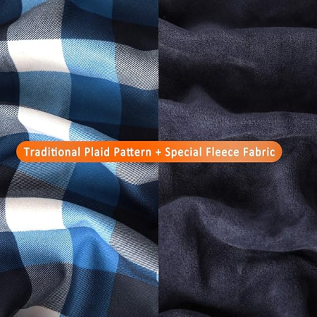 Camasa captusita, tip jacheta, in carouri, cu fermoar si buzunare cu capse, Albastru/Alb XL [4]