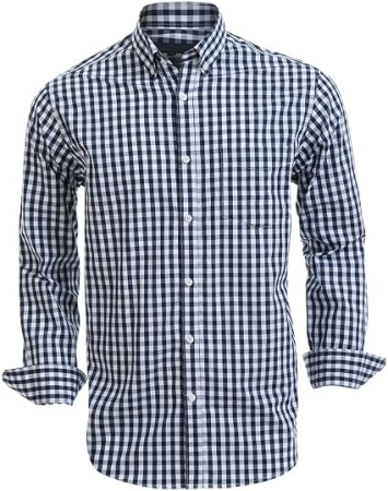 Camasi barbati - Cămașă carouri bleu Bărbați, din Bumbac, Mâneci Lungi, Moale și Confortabilă, Casual, M