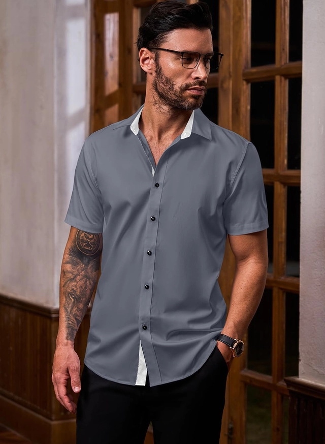 Cămașă casual cu mânecă scurta pentru bărbați marimea 2XL [3]