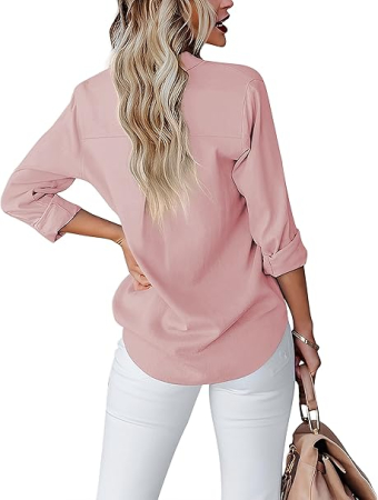 Cămașă roz de vara pentru femei, subtire, lejera, 2XL [2]