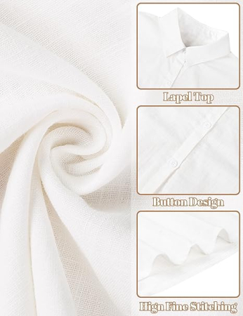 Cămașă de vara pentru femei, subtire, lejera, alba M [3]