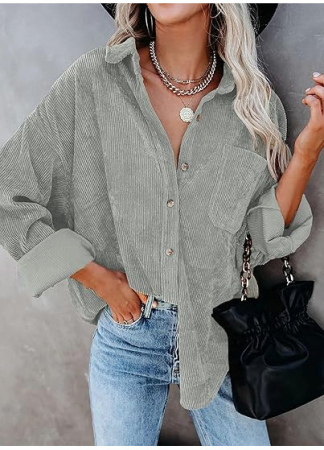 Camasa larga cu maneca lunga pentru femei gri L [1]